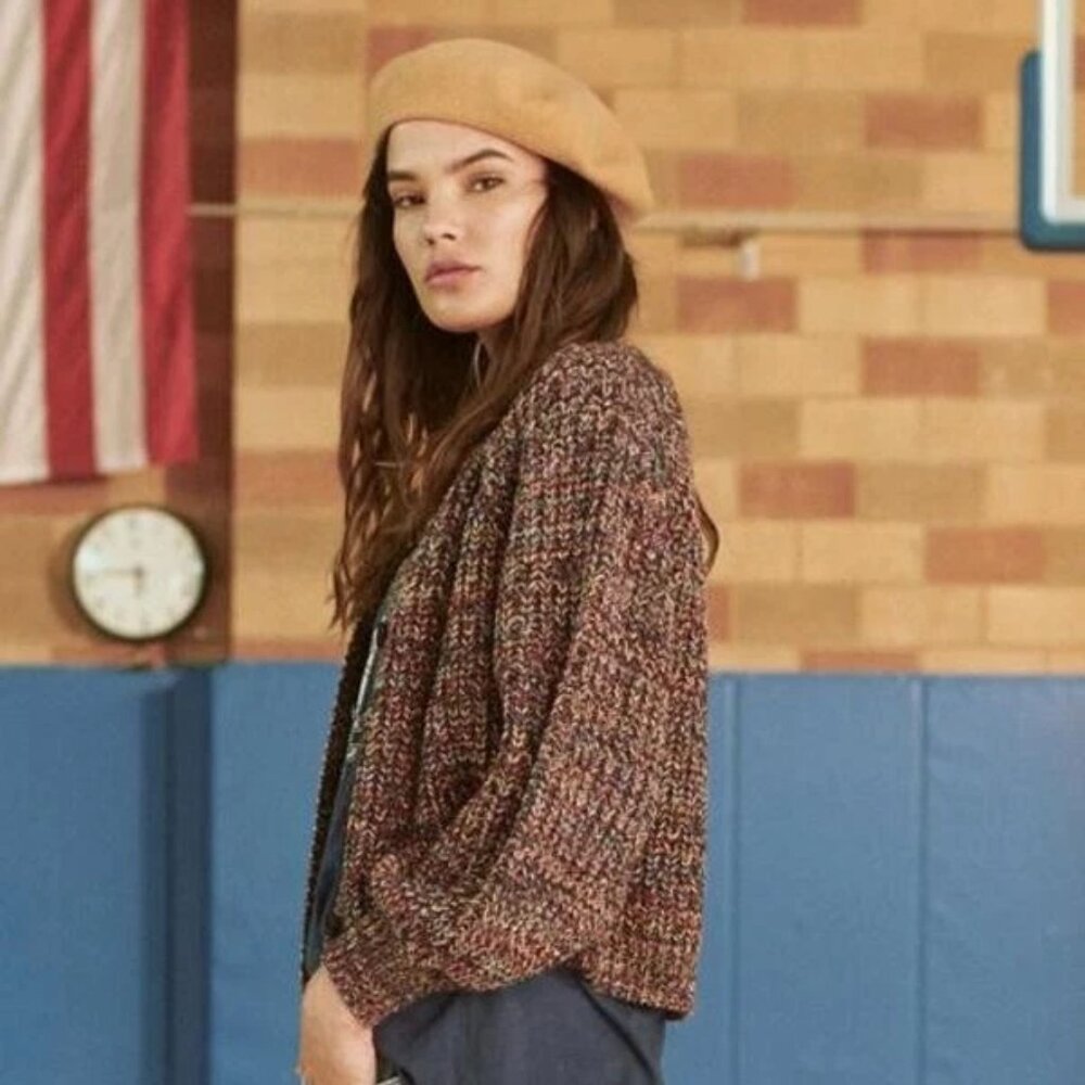 The Great Sophomore Chunky Cardigan Sweater in Woodland Multicolor Size 1 Small